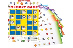 Melissa & Doug Flip to Win Travel Memory Game - Wooden Game Board, 7 Double-Sided Cards Road Trip Essentials for Kids, Hangman for Kids, Memory Toy for Toddlers and 5+