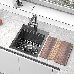 17 inch Kitchen Sink Black Drop In