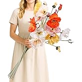 Maysing 10 Pcs 43.3" Colorful Artificial Poppy Flowers Fake Silk Poppies Long Stem Artificial Flowers for Tall Vase Wedding Party Home Office Decor