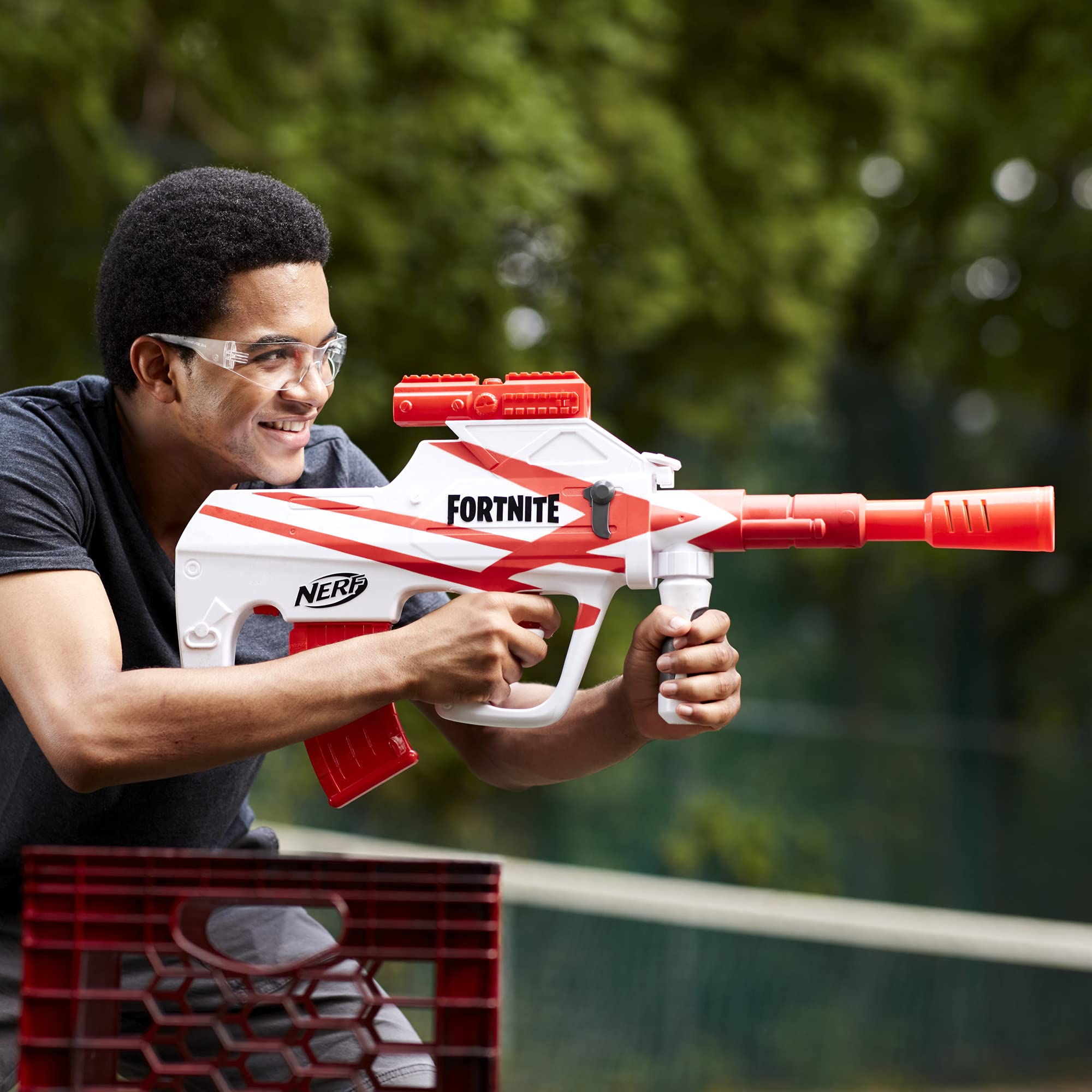 Nerf Fortnite B-AR Motorized Dart Blaster -- Fortnite Converge Wrap, Motorized 10-Dart Blasting, 10-Dart Clip, 10 Official Nerf Elite Darts