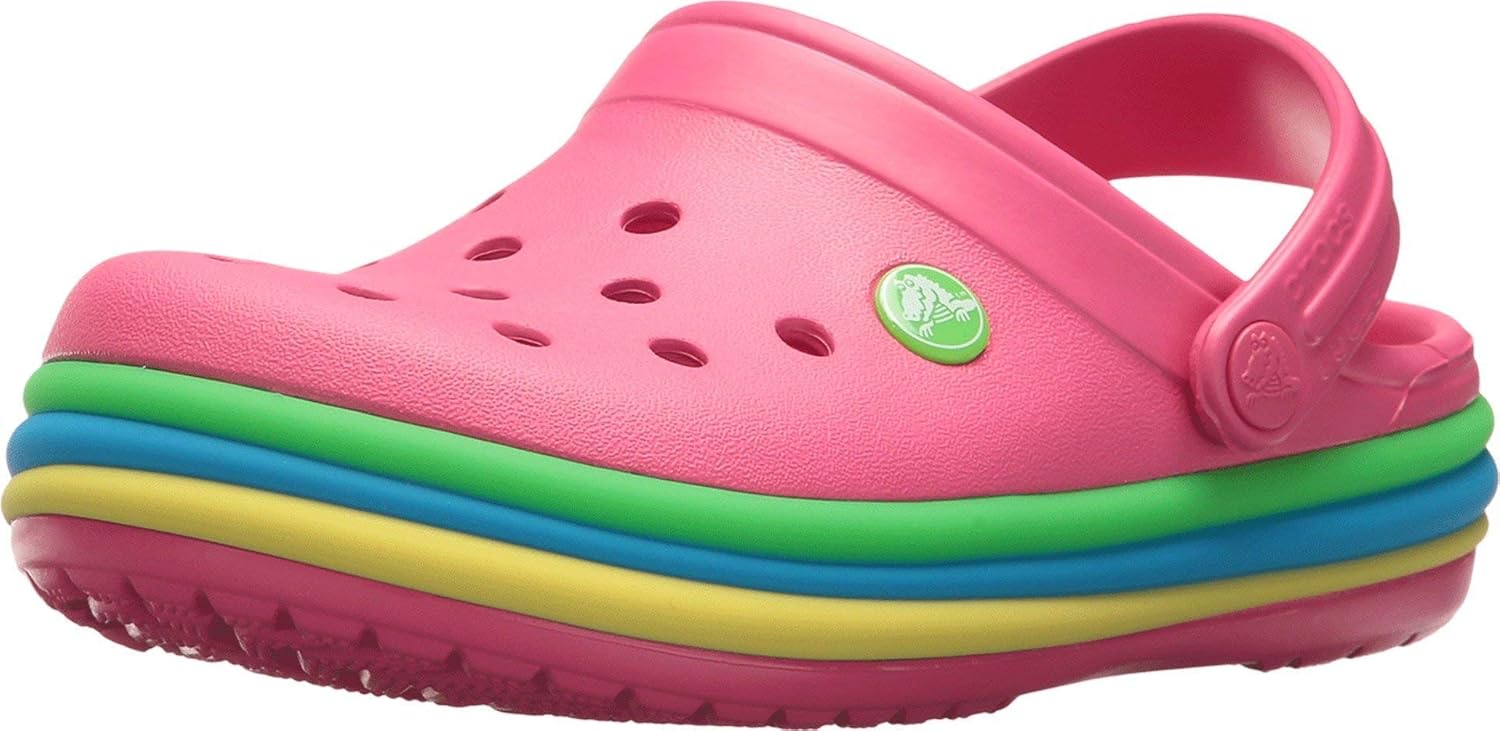 girls rainbow crocs