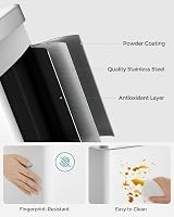 SONGMICS 2x30L Stainless Steel Pedal Bin with 15 Bags White LTB202W01 view 4