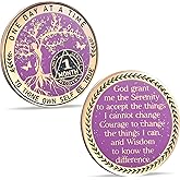 LParkin 1 Month Sobriety Coin, Tree of Life Sobriety Coin, Sobriety Gifts for Women, 30 Day Sobriety Chip, Alcoholics Anonymous Medallion