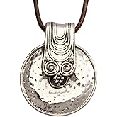 GelConnie Wooden Necklaces for Women Gold Leather Necklace Long Boho Layered Necklace Silver Hippie Choker Necklace Bohemian Jewelry for Women