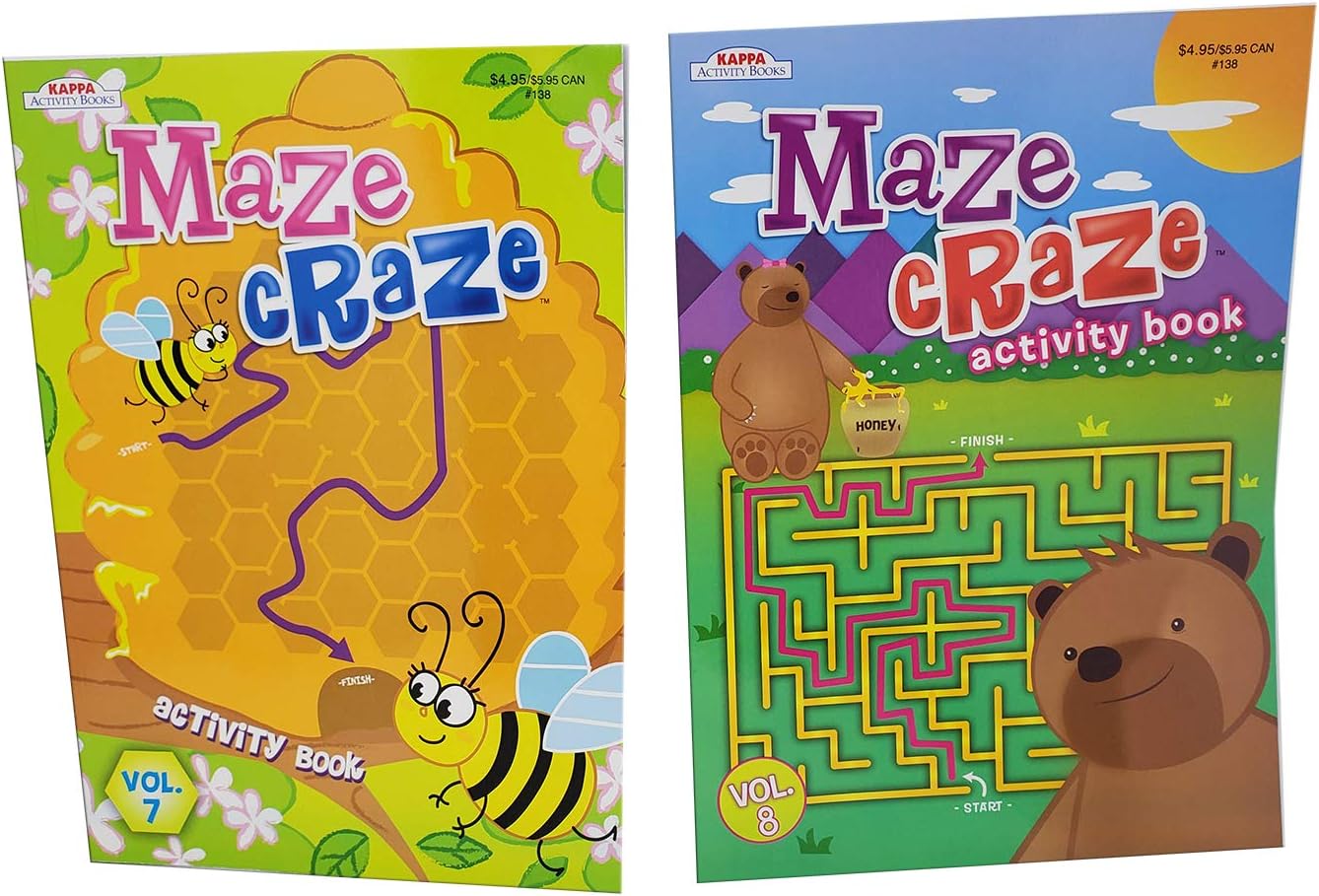 Amazon Com Kappa Maze Craze Maze Books For Kids Activity Puzzle Book Fun Challenging 2 Pack Toys Games