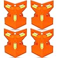 Tellegloww 4 Pcs Magnetic Post Level for Pipe, Post and Pipe Level, Adjustable Folding Tool with 3 Vials and Elastic Loop for Hands-free Work, Easy Plumb and Reads