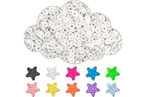 DEHVIHS Clay Beads, 3000Pcs White Clay Heishi Beads for Bracelets Making, Flat Round Polymer Heishi Beads for DIY Jewelry Making（Bagged）