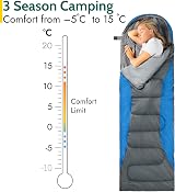 Trail Outdoor Leisure Trail Envelope Sleeping Bag Snug Hood 3 Season Adult view 3