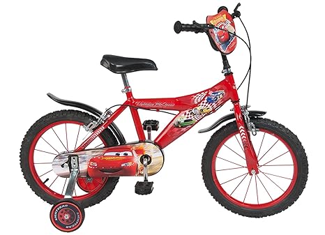 Toimsa 16 Zoll Kinderfahrrad Jungen Lightning mcqueen Cars 6 7 8 9 Jahren