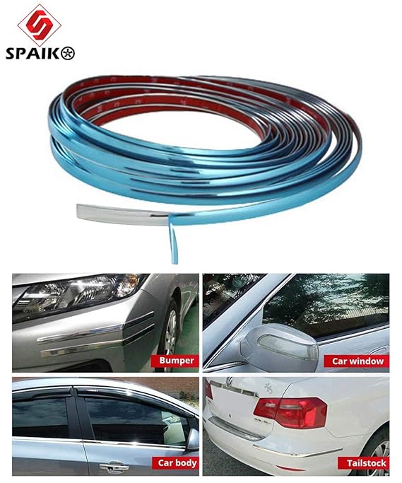 SPAIKO Side Window Chrome Beading Roll 10 Meter for All Cars (12mm) Amazon.in Car & Motorbike