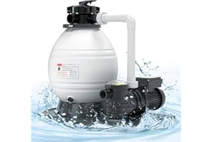 Oswerpon Sand Filter Pump for Above Ground Pool with Timer, 16in Sand Filter 3/4HP Pool Pump, Max 3980GPH for Pools Up to 18808GAL, Pool Sand Filter with 6-Way Multi-Port Valve and Strainer Basket.