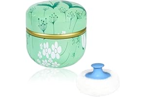 W M G WEMEGA WEMEGA Body Powder Case with Powder Puff Powder Container Tea Box for Baby and Women Powder Puff and Powder Case for Travel (Summer Breeze)