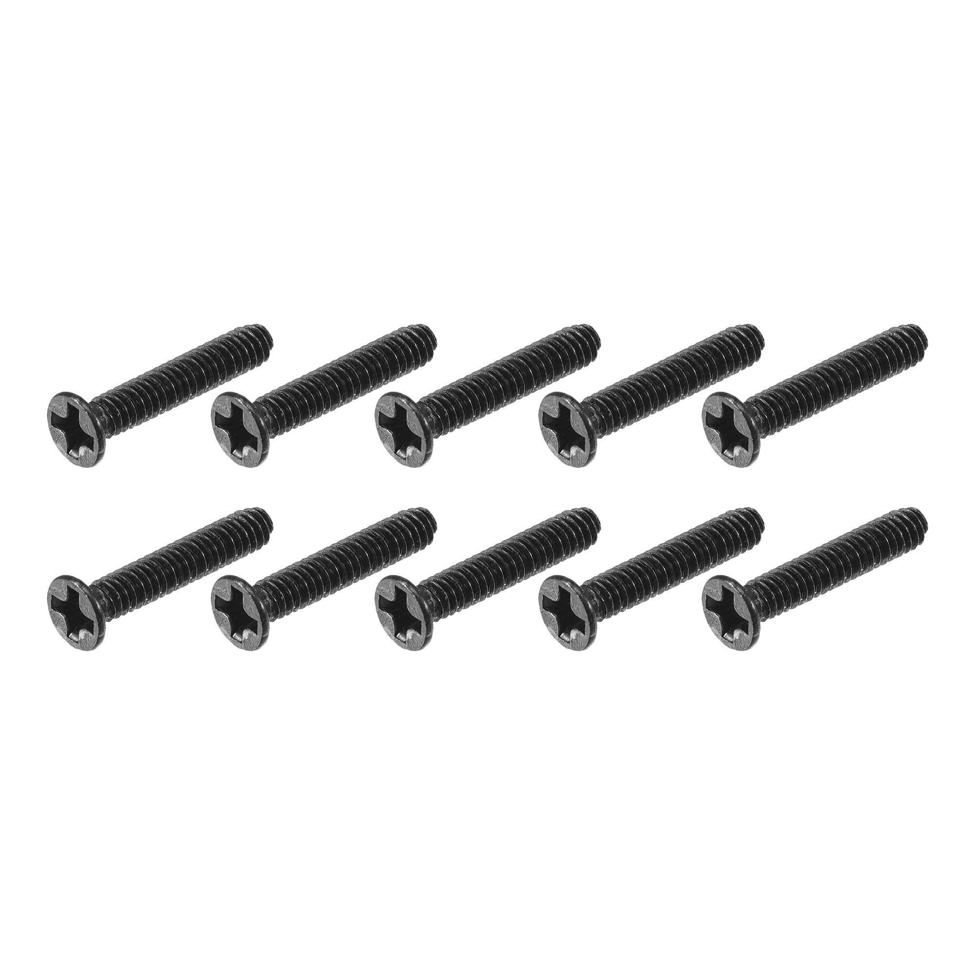 METALLIXITY Phillips Flat Head Screws (M2 x 12mm) 350Pcs, Carbon Steel Machine Screws - for Glasses Watch and Other Small Electronics, Black