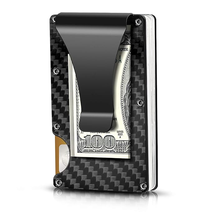 Carbon Fiber Wallet,Slim Wallet & RFID Blocking Front Pocket Wallet for Ascending a Hill Ridge, Minimalist Wallet for Men And Women best men's travel accessories