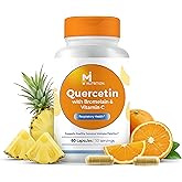 M NUTRITION Quercetin Supplement with Bromelain & Vitamin C, 630mg Quercetin, Supports Healthy Seasonal Immune & Respiratory Function, Antioxidant Support, Non-GMO, Gluten-Free, 60 Capsules