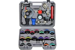 WNZ Coolant Pressure Tester Kit, 28PC Radiator Pressure Tester Kit, Radiator Cooling System Pressure Tester Kit with Vacuum Pump Vacuum Purge & Refill Tool
