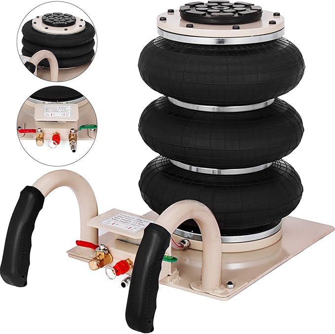 FlowerW Car Jack Pneumatic Car Jack 3T 6600 Lbs Triple Bag Air Cushion