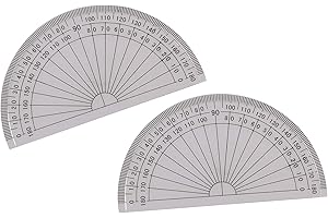 Tupalizy 4 Inch Small Math Protractors 180 Degrees Plastic Angle Measurement Protractors for Student Teacher Homework Drawing, Teacher Class Text Books, School Office Worksheets Supply, Clear, 2PCS