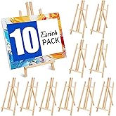 ESRICH 10pcs 17 Inch Tabletop Easels, Easel Stand for Painting,Tripod, Painting Party Easel, Kids Student Desktop Easel for Painting,Paint Easel for Canvas Painting, WOOD