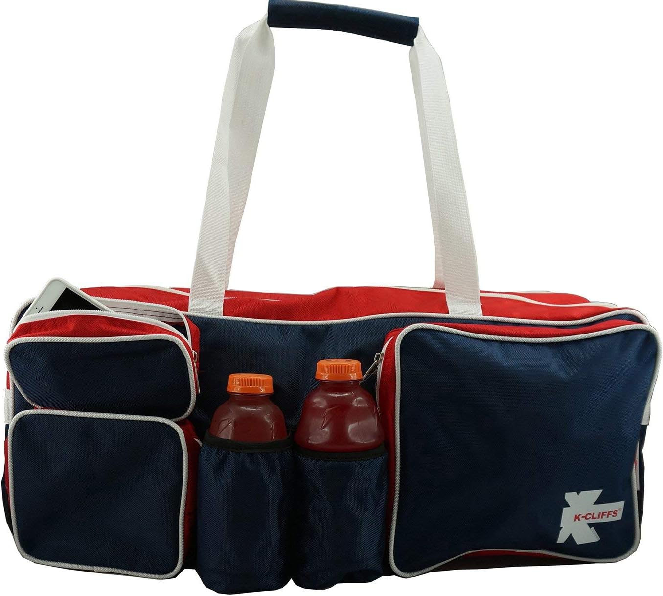 K-Cliffs Tennis Racket Bag | Deluxe Ballistic Nylon Travel Duffel | Shoe Compartment Red White Blue : Sports & Outdoors