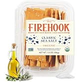Firehook Sea Salt Crackers, Mediterranean, Artisan Baked, Non-GMO, 5.5 oz | Organic, Kosher, Vegan, Vegetarian, Charcuterie Boards, Dips &amp; Spreads, Snacking, Crunchy, Small-Batch
