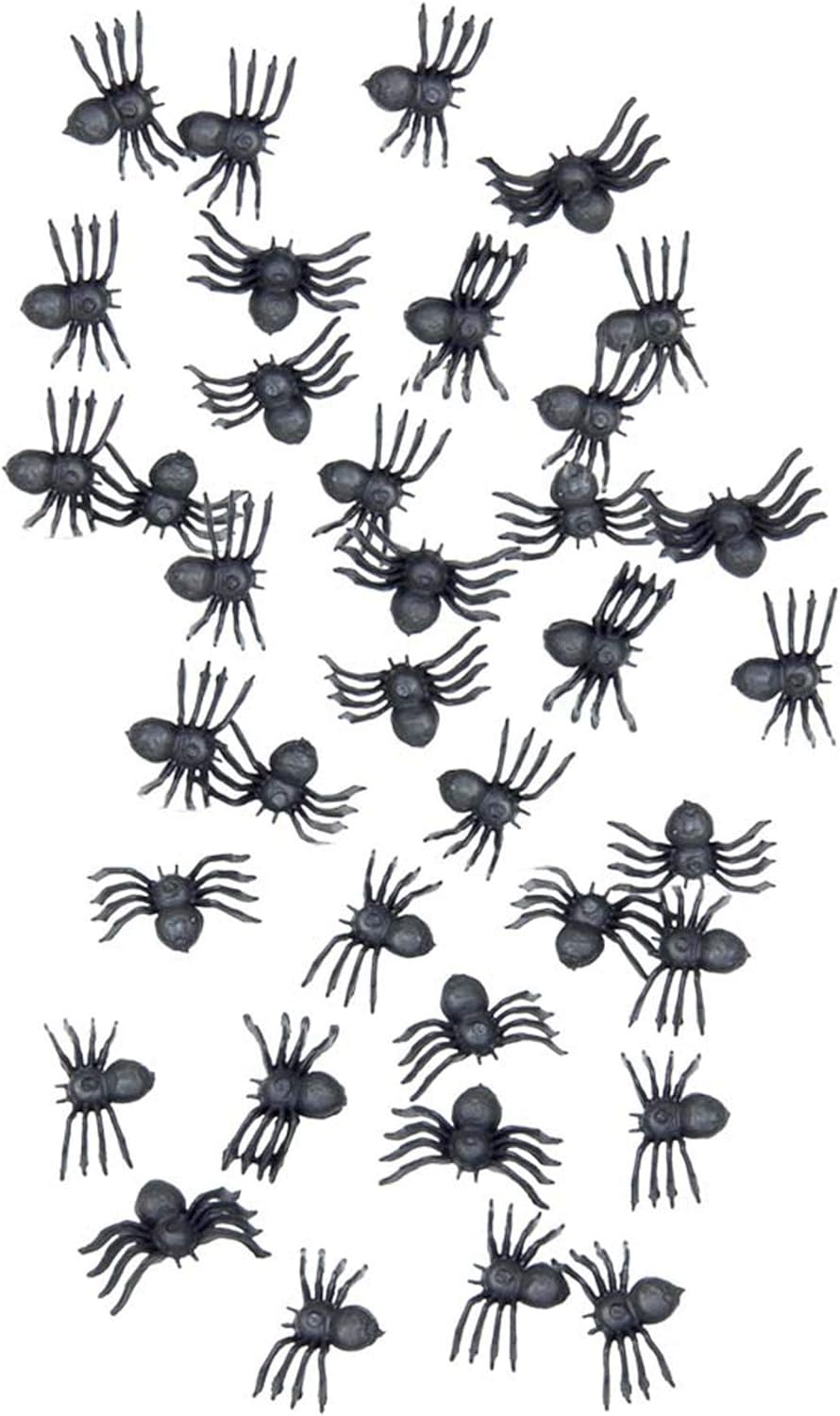 Guirca Pack of 70 spiders, Black, Small
