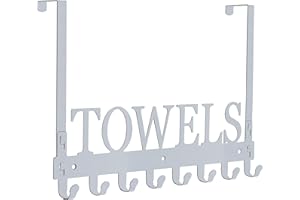 Kuhome Towel Holder for Bathroom, Over The Door Rack, Bathroom Towel Hooks Door Mount Towel Rack for Bathroom Decor Wall Mount Towel Hanger for Door Beach Pool Towel Rack (Silver Gray)