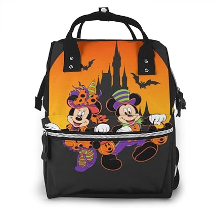 Amazon Co Jp マザーズバッグ パンプキンランタンを運ぶミニーとミッキー 防水 ママバッグ 盗難防止ポケット 保温ポケット付き マザーズリュック 大容量 多機能 おむつ替えシート ベビー用品収納 通勤 旅行 軽量 おしゃれ 出産準備 ベビー マタニティ