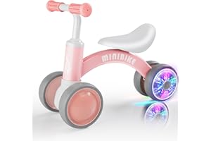 Cawhad Colorful Lighting Baby Balance Bike for 1 Year Old Boy and Girl Gift,10-36 Month Toddler Balance Bike-No Pedal 4 Silence Wheels-Soft Seat First Riding on Toys,First Birthday Gifts.