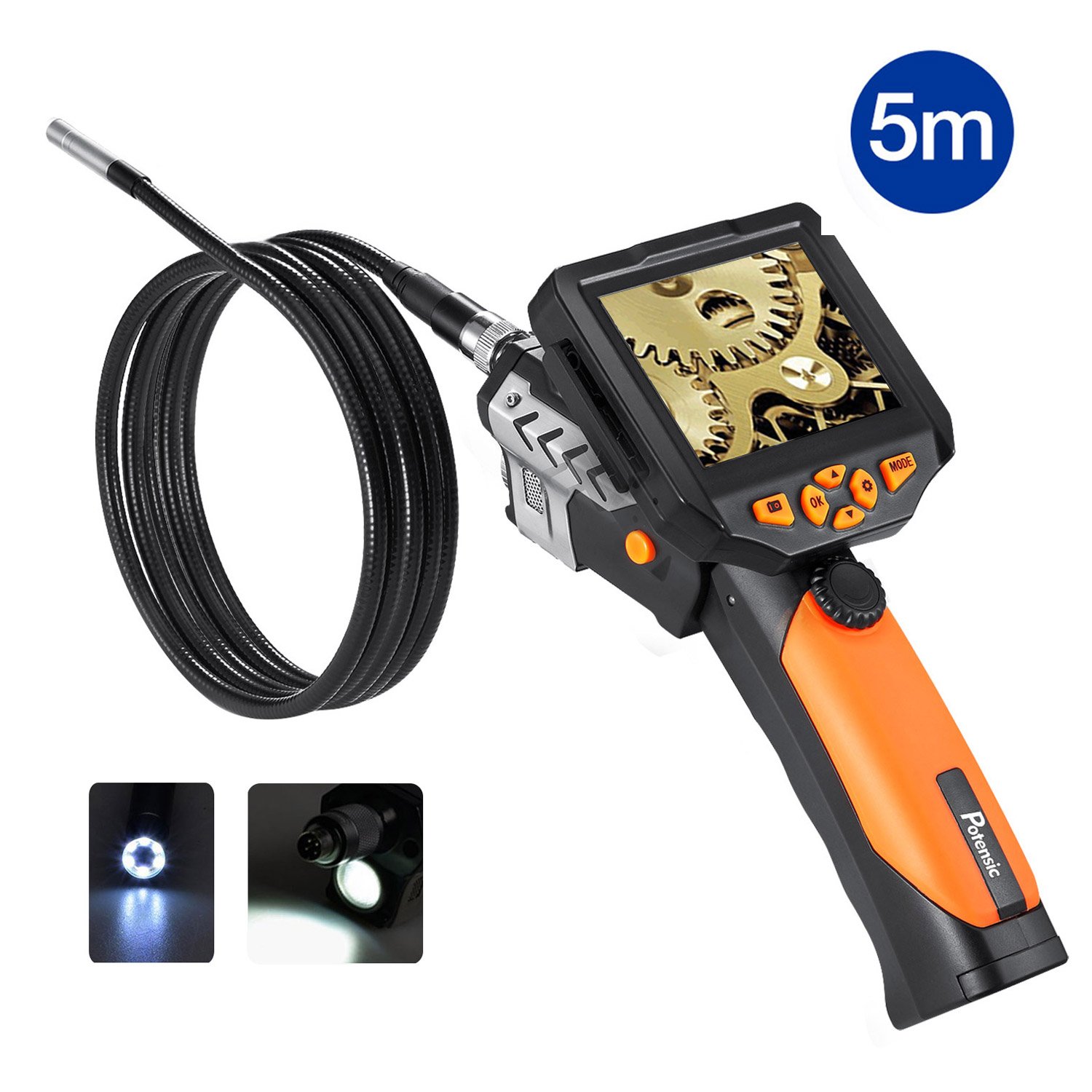 Potensic Digital Endoscope Borescope with Waterproof CMOS Camera and 3.