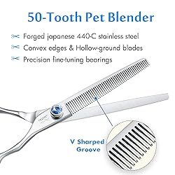 JASON 7" 50 Teeth Thinning Dog Grooming Blending