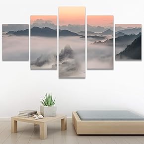 SIGNWIN 5 Panel Canvas Wall Art Modern Art...
