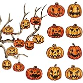18Pcs Halloween Tree Decorations Ornaments Halloween Pumpkin Pendant Halloween Party Atmosphere Layout Retro Pumpkin Pendant Ornaments for Small Tree Holiday Party Indoors Home