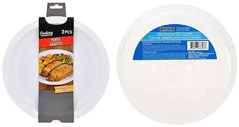Platos microondas reutilizables de plástico blanco de 25,4 ...