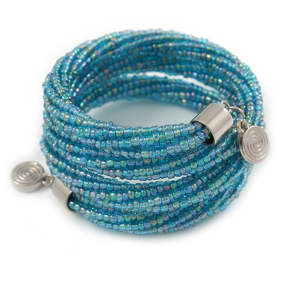 Avalaya Teen/Children/Kids Light Blue Glass Bead Multistrand Bracelet - 15cm L