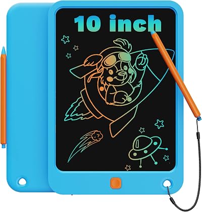 TEKFUN 10inch LCD Writing Tablet Colorful Doodle Board Blue Kids Toy