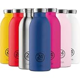 24Bottles Clima Bottles - Insulated Water Bottle 11oz/17oz/29oz, Water Bottles with 100% Leak Proof Lid (12 Hours Hot and 24 Hours Cold Beverages), Made of Stainless Steel, Italian Design