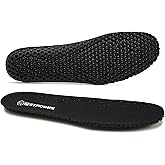 7STROBBS Thin Breathable Insoles for Men, Lightweight Replacement Cushion Shoe Inserts for Sneakers Work Shoes, Soft Sweat Absorbing Innersole Shoe Pads, Black U9/10