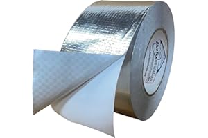 BlueTex Insulationㅤ HVAC Aluminum Foil Tape 3 inch x 150 ft (6 mil), Professional Grade Silver Duct Tape Metallic, Tear-Proof HVAC Tape, Heavy Duty, for Ductwork, Dryer Vent & Insulation - 1 Roll