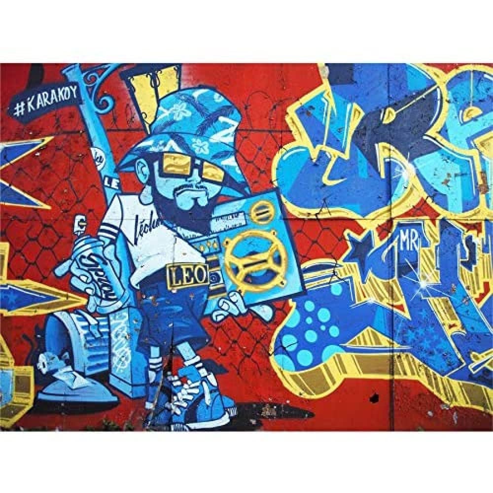 Graffiti Cool Guy Dude Boombox Canvas Wall Art Print