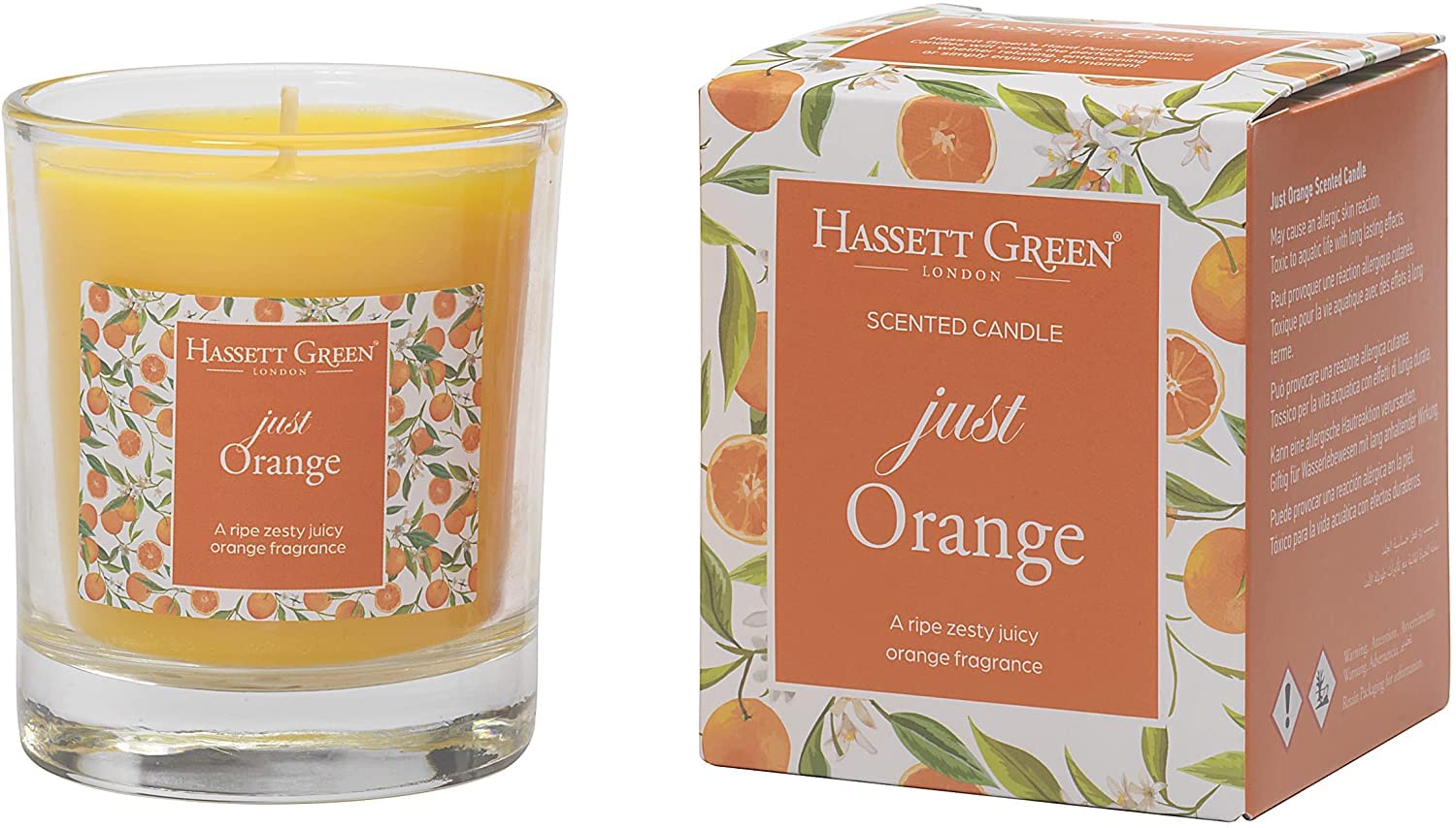 Hassett Green London - Just Orange Scented Candle in a Glass Tumbler, 150g Boxed