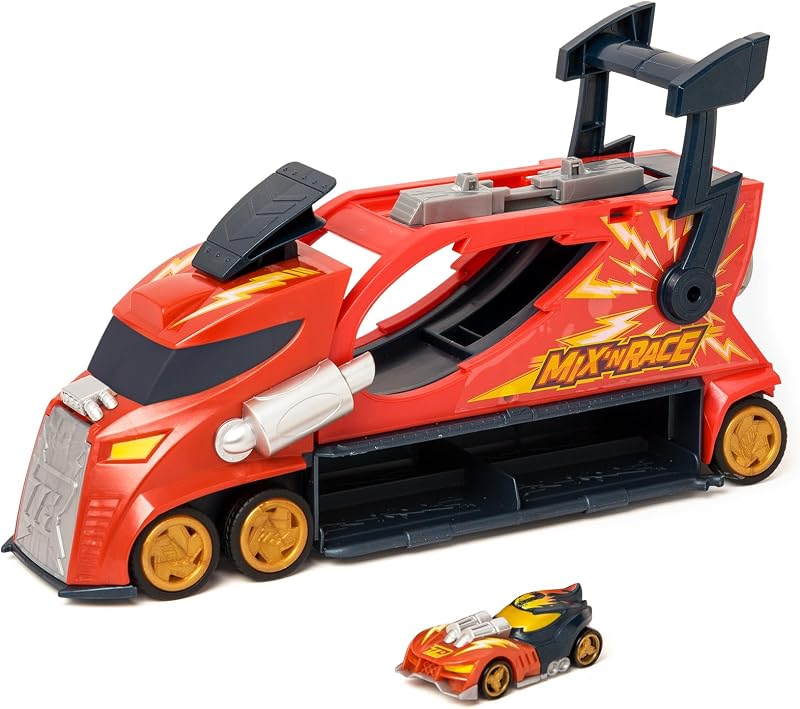 Mix ´N Race Thunder Truck– Camión Lanzador con 3 acciones en 1. Incluye 1 vehículo T-Racer Mix ´N Race Exclusivo, Zona para Montar vehículos, Tirador para lanzarlos y Espacio para 7 Coches — foto 1 de 8