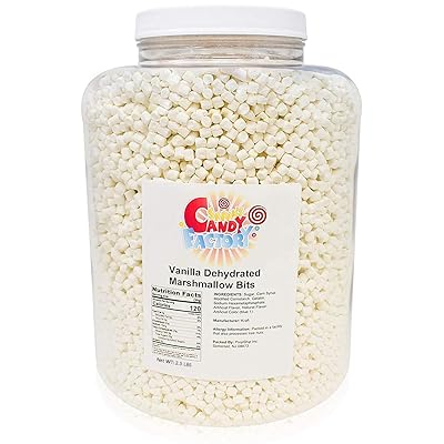 Vanilla Mini Dehydrated Marshmallows in Jar - 2.5 LBS - Mini Marshmallow Bits for Hot Cocoa
