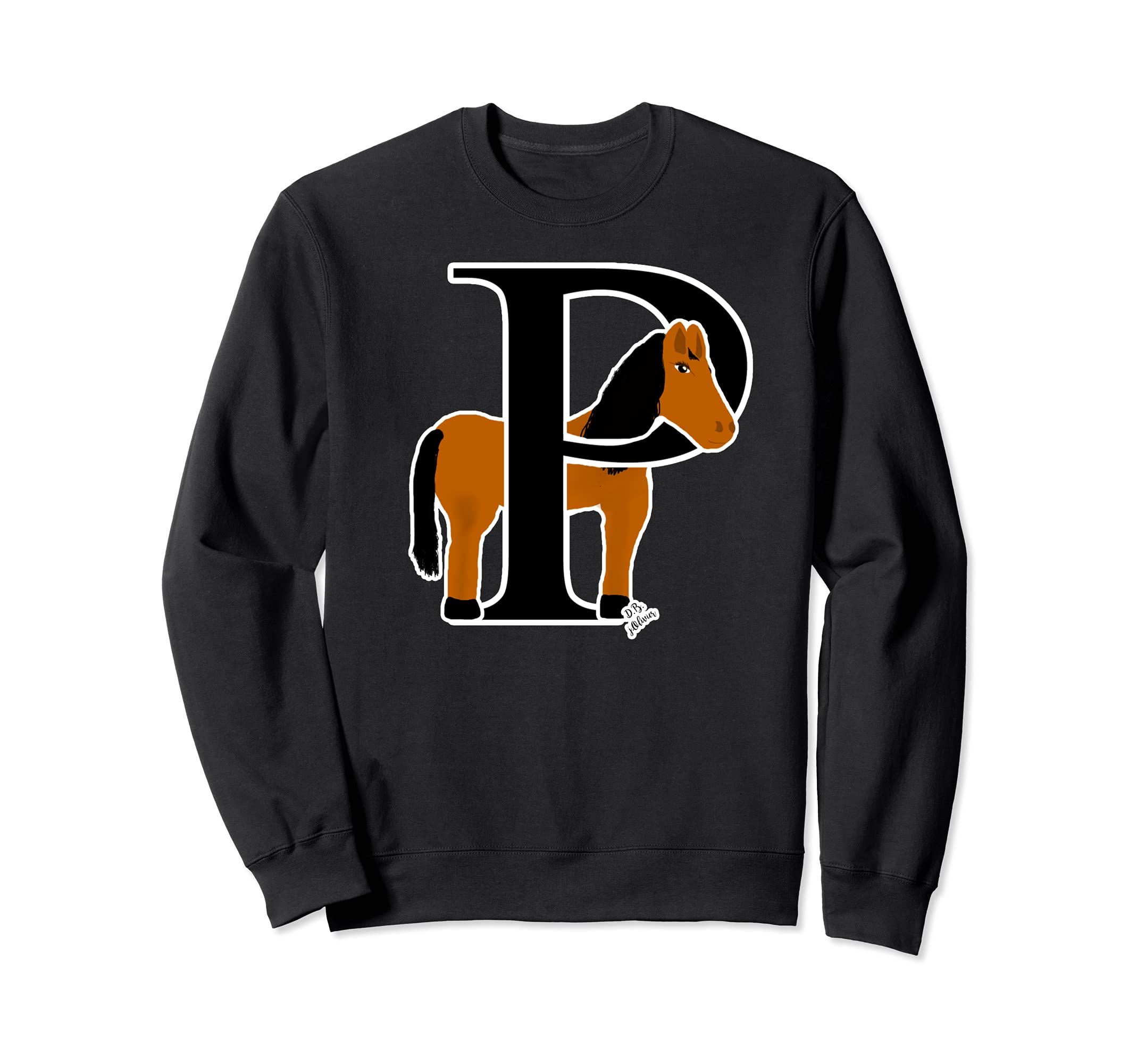 Pony outfit cute Alphabet Horse Sweatshirt