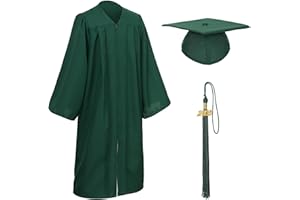 D DODOU Unisex Matte Graduation Cap and Gown Tassel Package for High School and Bachelor
