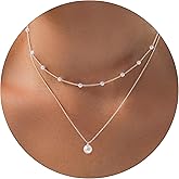 Partm Pearl Necklace for Women Trendy 14K Gold Plated Dainty Pearl Pendant Choker Set Handmade Pearl Gold Necklace Non Tarnish Simple Cute Jewelry Gifts for Women