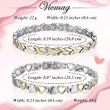 Vicmag Magnetic Bracelets for Women Titanium Steel Ultra Strength 2 Pcs view 2