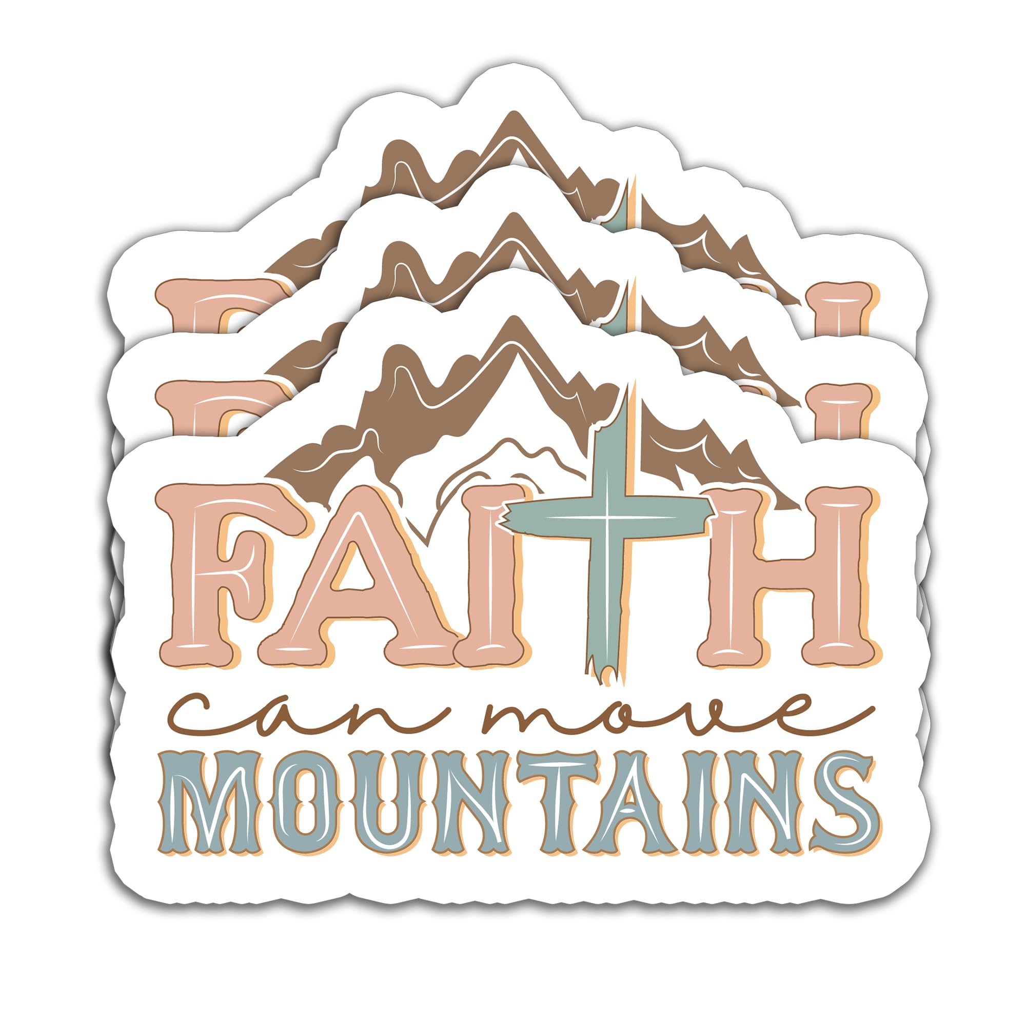 Photo 1 of (3PCS) Faith Can Move Mountains Matthew 17:20 Bible Verse Sticker, Christian Religious Stickers Decals Decor Books,Laptops, Tumblers, Water Bottles, Waterproof Vinyl Decal 3 "x 2.3 "