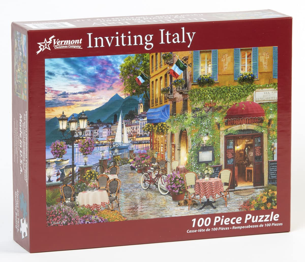 Vermont Christmas Company Inviting Italy Jigsaw Puzzle - 100 Piece Italy Puzzles for Adults & Families - 19