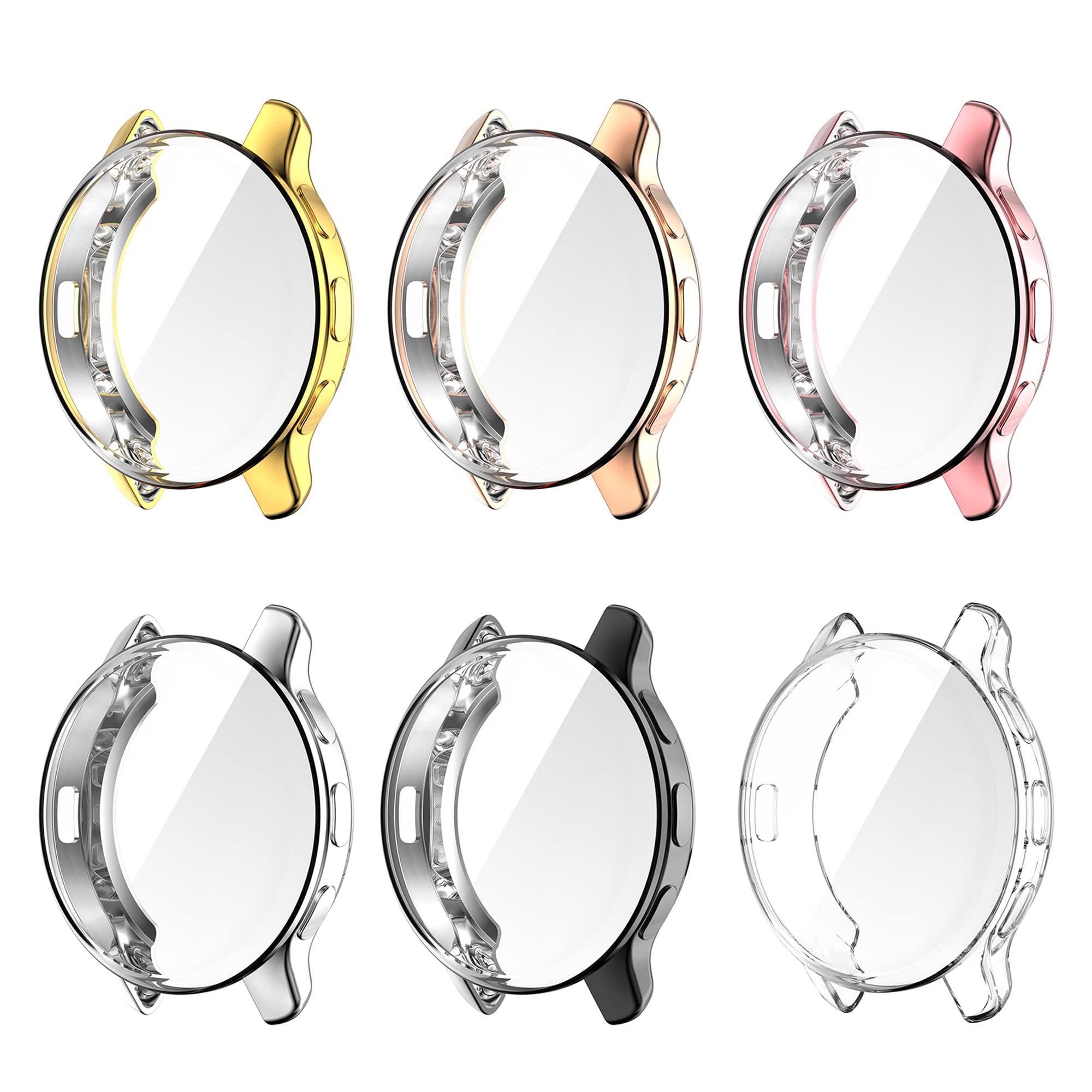 Chofit Cases Compatible with Garmin Venu 2 Plus 43mm Case, Screen Protector Film TPU Plated Protective Case Cover Armor Shell for Venu 2 Plus (Not for Venu 2/Venu Sq/Venu) (6 Colors)